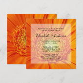 オレンジのデイジー 80歳の誕生日パーティー 招待状 (正面/裏面)