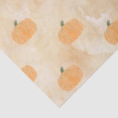 オレンジのデコページ上の水色のカボチャ 薄葉紙 (詳細)