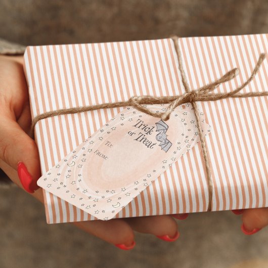 オレンジのトリックまたはベビーハロウィーンから治療 ギフトタグ