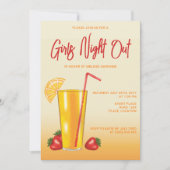 オレンジのトロピカルシトラス飲料女子会 招待状 (正面)