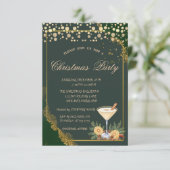 オレンジのドットグリーンのカンパニー クリスマスパーティ 招待状 (スタンド正面)