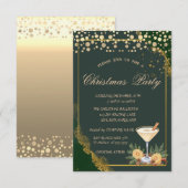 オレンジのドットグリーンのカンパニー クリスマスパーティ 招待状 (正面/裏面)