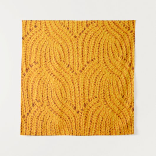 オレンジのニットのセーター、テクスチャ付きの背景。 タペストリー (正面)