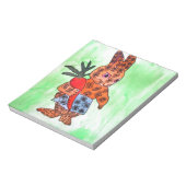 オレンジのニンジンとキュートなイースターバニーイラストレーション ノートパッド (回転)