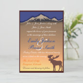 オレンジのネイビカスタムームー芸術的スの結婚式招待 招待状 (スタンド正面)