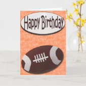 オレンジのハッピーバースデーのフットボールカード カード (黄色い花)