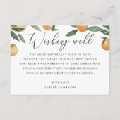 オレンジのハネムーン シトラス ウェディング ウィッシング ウェル | オレンジ ハネムーン エンクロージャーカード (正面)