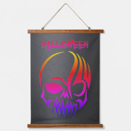 オレンジのハロウィンファミリーマッチング スプー デザイン 吊り下げ型タペストリー
