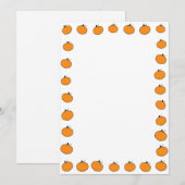 オレンジのハロウィン秋の季節の境界線 招待状 (正面/裏面)