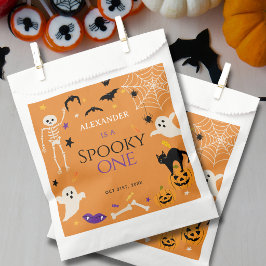 オレンジのハロウィン1歳の誕生日おばけ フェイバーバッグ