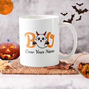 オレンジのハロウィンbooクルー家族カスタムデザイン コーヒーマグカップ