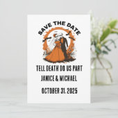 オレンジのハロウィーンの結婚式の日付を保存 セーブザデート (スタンド正面)