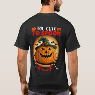オレンジのハロウィーンカボチャと帽子をスプックするには可愛すぎる Tシャツ