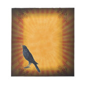 オレンジのハロウィーンゴシックレイヴン ノートパッド (正面)