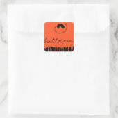 オレンジのハロウィーンデザイン スクエアシール (バッグ)