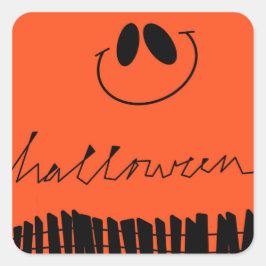 オレンジのハロウィーンデザイン スクエアシール