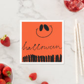 オレンジのハロウィーンデザイン スタンダードカクテルナプキン (インサイチュ)