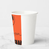 オレンジのハロウィーンデザイン 紙コップ (左)