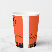 オレンジのハロウィーンデザイン 紙コップ (左)