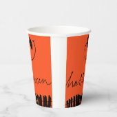 オレンジのハロウィーンデザイン 紙コップ (右)