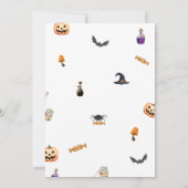 オレンジのハロウィーンベビーは赤ちゃんシャワーを醸造している 招待状 (裏面)