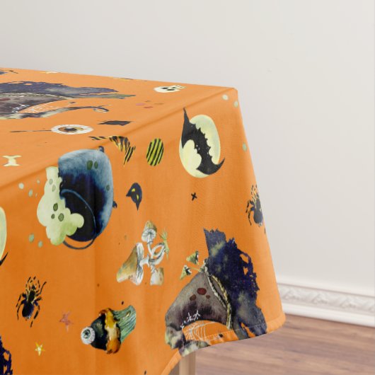 オレンジのハロウィーン要素 テーブルクロス (インサイチュ)
