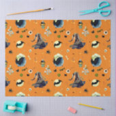 オレンジのハロウィーン要素 薄葉紙 (クラフト)