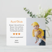 オレンジのハートが私のゴッドマザー写真になる 招待状 (スタンド正面)