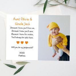 オレンジのハートが私の写真付きの神様 招待状