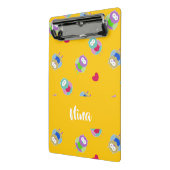 オレンジのハート付きフクロウ ミニクリップボード (アングル2)