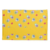 オレンジのハート付きフクロウ 枕カバー (裏面)