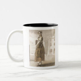 オレンジのバスケットを持つ女の子 – Paul Sandby - c1 ツートーンマグカップ