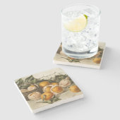 オレンジのバスケット ストーンコースター (横)