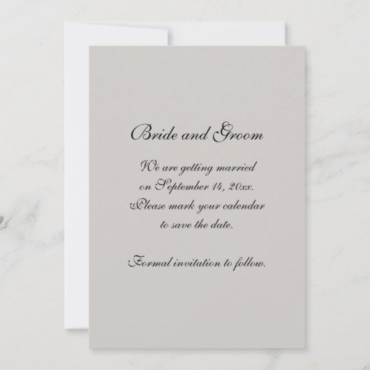 オレンジのバラとホワイトパールの結婚式の日付を保存 招待状 (裏面)