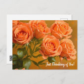 オレンジのバラ考えズオブユー葉書 ポストカード (正面/裏面)