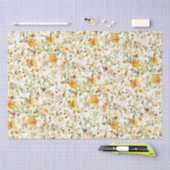 オレンジのバラ ヴィクトリアン風のティッシュペーパー 薄葉紙 (クラフト)