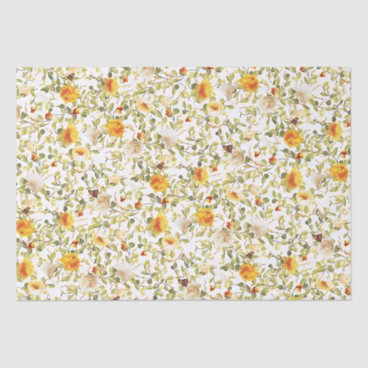 オレンジのバラ ヴィクトリアン風のティッシュペーパー 薄葉紙 (正面)