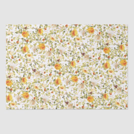 オレンジのバラ ヴィクトリアン風 ティッシュペーパー 薄葉紙 (正面)