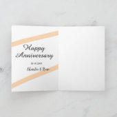 オレンジのパステルラインの結婚記念日お名前 カード (内部)