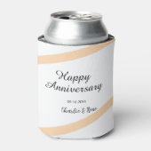 オレンジのパステルラインの結婚記念日 名前入り 缶クーラー (缶正面)