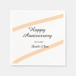 オレンジのパステルラインの結婚記念日 名前 スタンダードカクテルナプキン
