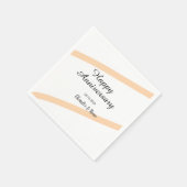 オレンジのパステルラインの結婚記念日 名前 スタンダードカクテルナプキン (角)