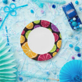 オレンジのパターンと背景 ペーパープレート (パーティー)