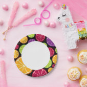 オレンジのパターンと背景 ペーパープレート (パーティー)