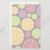 オレンジのパターンと背景 便箋 (正面/裏面)