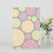 オレンジのパターンと背景 便箋 (スタンド正面)