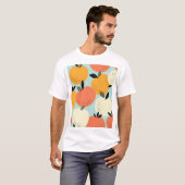 オレンジのパターン鮮やか:シームレスデザイン。 Tシャツ (正面フル)