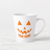 オレンジのパンプキンに名前入りハロウィーン グッズ カフェラテマグ (右)