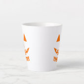 オレンジのパンプキンに名前入りハロウィーン グッズ カフェラテマグ (正面)