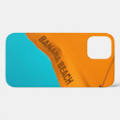 オレンジのビーチ印刷の傘 Case-Mate iPhoneケース (裏面 (横))
